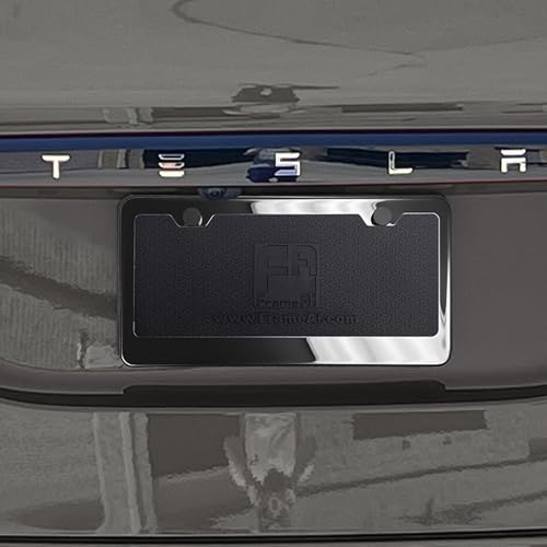 Graphite T304 Stainless Steel License Plate Frame – 8K Mirror Polish Finish, Rust-Resistant, Slim Design, Universal Fit, Includes Screw Caps, Washers & Stainless Steel Screws for Front or Rear Plates - color: Graphite