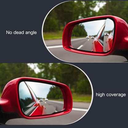 2 Pairs Blind Spot Mirror, Frameless HD Glass Convex Side Mirrors with 360 Degree Adjustable Swivel Mount, Wide Angle Rear View Car Accessories for Eliminating Blindspots on SUVs Trucks and RVs