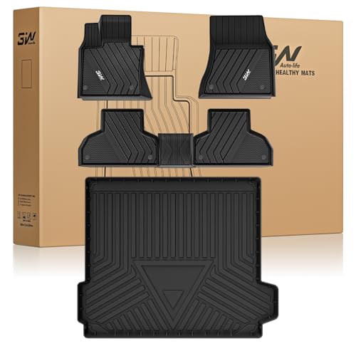 3W BMW X5 Floor Mats & Cargo Liner Fit for BMW X5 2014 2015 2016 2017 2018, TPE All Weather Custom Fit Full Set Heavy Duty Floor Liner&Trunk Mat Car Accessories - style: 3) X5 2014-2018 |Set