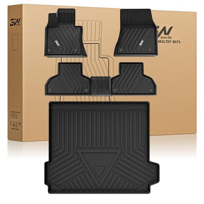 3W BMW X5 Floor Mats & Cargo Liner Fit for BMW X5 2014 2015 2016 2017 2018, TPE All Weather Custom Fit Full Set Heavy Duty Floor Liner&Trunk Mat Car Accessories - style: 3) X5 2014-2018 |Set