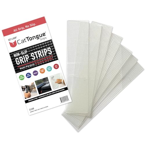 CATTONGUE GRIPS 2” Non-Abrasive Grip Tape Strips - Heavy-Duty, Waterproof Anti-Slip Tape for Furniture, Bathtubs, Frames, Gaming & More - Indoor & Outdoor Anti-Slip Solution (Clear, 1-Pack) - color: Clear, size: 1-Pack