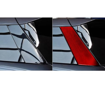 Real Red Carbon Fiber Car Rear Row Window Side Panel Anti-Scratch Soft Sticker Auto Exterior Trim Compatible with Ford Explorer(U625) XLT/Limited/ST/Platinum/Platinum Hybrid 2020 2021 2022 2023 - color: D-pillar
