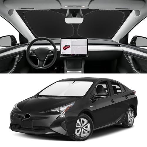 Custom Fit Windshield Sun Shade for Toyota Prius 2010-2022 (Not for Prius C/V), Blocks UV & Heat, Front Window Sunshade Accessories, Easy Fold & Store Keep Your Car Cooler - size: for 2010-2022 Toyota Prius