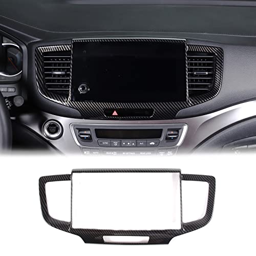 Dashboard Navigation Panel Frame for Honda Pilot 2019-2022/ Ridgeline 2021-2023/ Passport 2019-2023, ABS Material Center Console GPS Screen Panel Frame Trim Accessories (Carbon Fiber Pattern) - color: Carbon Fiber Pattern