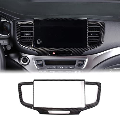 Dashboard Navigation Panel Frame for Honda Pilot 2019-2022/ Ridgeline 2021-2023/ Passport 2019-2023, ABS Material Center Console GPS Screen Panel Frame Trim Accessories (Carbon Fiber Pattern) - color: Carbon Fiber Pattern