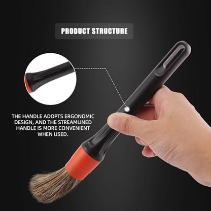 Car Drill Brush, Drill Brush Attachment SPTA 5Pcs Detachable Car Care Detailing Brush Set Soft No Scratch Boar Hair Detail Brush Car Care Detail Brush for Air Vent Automotive Interior Exterior -DF075 - color: Car Detail Brush Set 7
