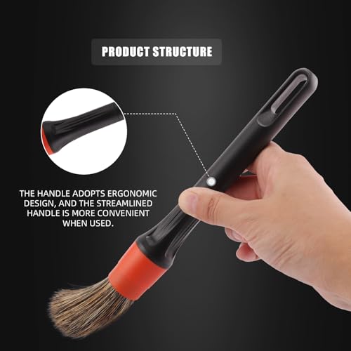 Car Drill Brush, Drill Brush Attachment SPTA 5Pcs Detachable Car Care Detailing Brush Set Soft No Scratch Boar Hair Detail Brush Car Care Detail Brush for Air Vent Automotive Interior Exterior -DF075 - color: Car Detail Brush Set 7