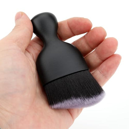 Car Detailing Brush, Soft Bristle Cleaning Brush, Scratch-Free Auto Duster Tool for Dashboard, Air Vents, Leather & Interior Cleaning (Black&White) - color: Black&white