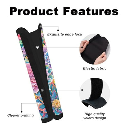 2Pcs Soft Auto Seat Belt Cover Pad Succulents Plant Colorful Car Seatbelt Shoulder Cushion for Comfortable Driving, Compatible with All Cars' Seatbelt and Backpack Straps - color: Succulents