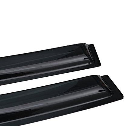 Lightronic Extra Durable Outside-Mount Auto Vent Window Visor, Fits 2010-2017 Chevrolet Equinox, UV Protection Rain Guard, Original Wind Deflector, No-Drill Easy Install, Dark Smoke, 4-Pcs - size: Outside Mount