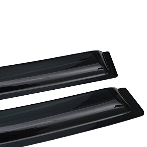 Lightronic Extra Durable Outside-Mount Auto Vent Window Visor, Fits 2007-2016 GMC Acadia, 2017 Acadia Limited, UV Protection Rain Guard, Original Wind Deflector, No-Drill Install, Dark Smoke, 4-Pcs