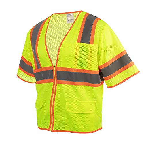 JORESTECH Safety Vest ANSI/ISEA 107-2015, Class 3 Type R, Two Tone, Four Pockets, 100% Polyester Mesh Vest (S/M) - size: Small-Medium