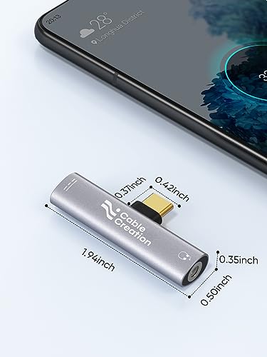 CableCreation USB C to 3.5mm Headphone and Charger Adapter, 2 in 1 Type-C to 3.5mm Audio Hi-Res with PD Fast Charge, USB C to Aux with Charging Dongle for iPhone 16 15 Pro Max, Galaxy 24+, Pixel, iPad - style: USB C+3.5mm Audio+60W USB C Charging