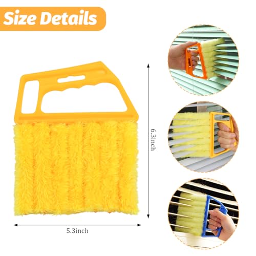 3PCS Blind Cleaner Duster Tool, 7 Fingers Microfiber Handheld Shutter Cleaning Brush for Car Air Conditioner, Detachable Auto Air Vent Dusting Cleaner, Universal for Most Vehicles (Yellow) - color: Yellow