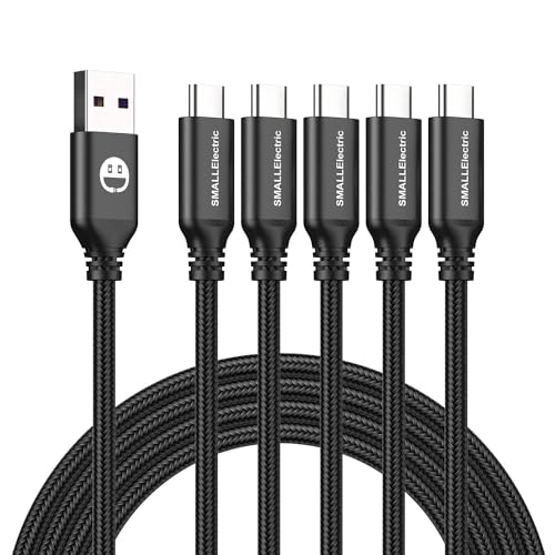 USB Type C Cable 5-Pack 3FT, USB Type A to C Fast Car Charger Cords for Braided Fast Charging Cable CarPlay for 17/17 Pro/16e/16/15 Pro Max/Samsung Galaxy Note S20 S10 S9 S8 Plus LG V50 V40 G8 G7 - color: Black, size: 3foot