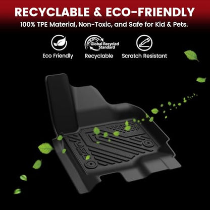 LASFIT Floor Mats for 2025 2026 Ford Expedition 7 Seats Standard (Not Fit 8 Seats and Not Fit Max),All Weather Protection TPE Easy Clean Floor Liners,3Row,4PCS Black - style: 7) Expedition Standard 7-Seat| 25-26 | 3 Rows