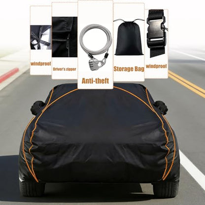 Outdoor Full Exterior Car Cover for Cournil Cournil1965, Car Tarp for Wind Dust Sun etc Protection, Tarpaulin Waterproof Dustproof Snowproof Waterproof All Weather - size: for Cournil Cournil1965