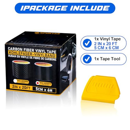 Spurtar Gloss Black Vinyl Wrap 2 Inch x 20ft Satin Black Vinyl Car Tape Adhesive Chrome Delete Automotive Tape for Vehicle Exterior Accessories DIY Car Wrapping Paper Vehicle Door Edge Sticker - size: 2 in x 20 ft