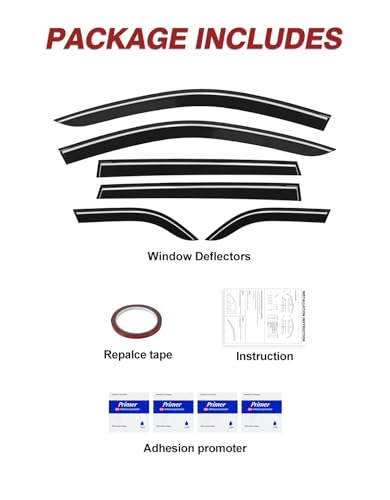 6pcs Outside-Mount Window Rain Guards Fit for 2014-2023 Jeep Cherokee, Extra Durable Window Visors Wind Deflector Dark Smoke Vent Shades Car Tape-on 6-pcs with Thicker - size: Fit for 2014-2023 Jeep Cherokee