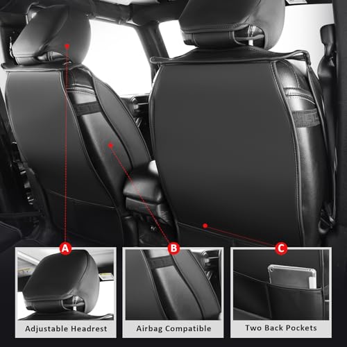 MIROZO Tacoma Seat Covers Black,Waterproof Truck Seat Covers Fits for 2016-2023 Toyota Tacoma Crew Cab,Automotive Seat Cover Full Set,Pickup Cushion Front & Rear Seat Cover Set(Black, Full Set) - color: Black, size: Full Set（2016-2023 Tacoma）