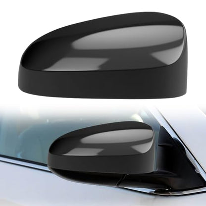 Glossy Black Right Passenger Side Mirror Cover Cap Housing Compatible with 2015 2016 2017 Toyota Camry without Turn Signal Model