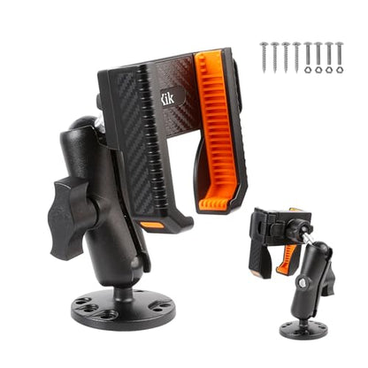 xik Phone Mount Holder for Boat Kayak Car Truck UTV - Round AMPS Base, [1s Lock & Release][360° Adjustable], Fits 4.7"-7.2" Phones, Heavy Duty, Wall Mount - style: Short style