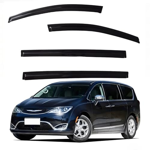 Window Visors Rain Guards fits 2017-2026 Pacifica, Out-Channel Window Wind Deflectors Vent Shades Accessories, Dark Smoke 4 Pcs, 2018 2019 2020 2021 2022 2023 2024 2025 - size: 2017-2026 Chrysler Pacifica