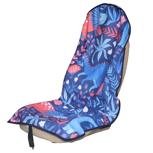 Sweat Towel Car Seat Cover Protector Front Seats for Gym Workout, Running, Swimming, Beach and Hiking, Waterproof Universal Seat Cover for Car, Truck, Van & SUV (Dinosaur, 1pcs Front Seat) - color: Dinosaur, size: 1pcs Front Seat