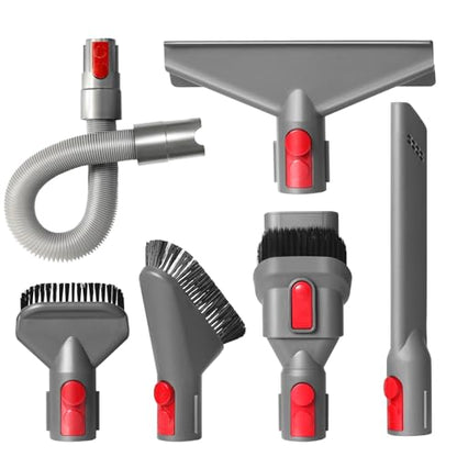 Replacement Attachment Kit compatible with Dyson V7 V8 V10 V11 V15 Absolute Animal Vacuum Cleaner, Flexible Extension Hose Mattress Tool Stiff Brush Soft Bristle Attachment, and Flexible Crevice Tool - color: Home Cleaning Kit