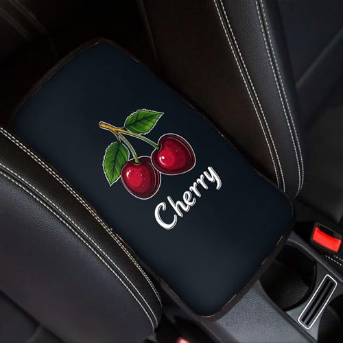Dreaweet Car Center Console Cover Cute Cherry Car Accessories Arm Rest Cover Pad Comfort Anti-Scratch Middle Console Cover Universal Fits for SUV Trucks Sedan - color: Cherry