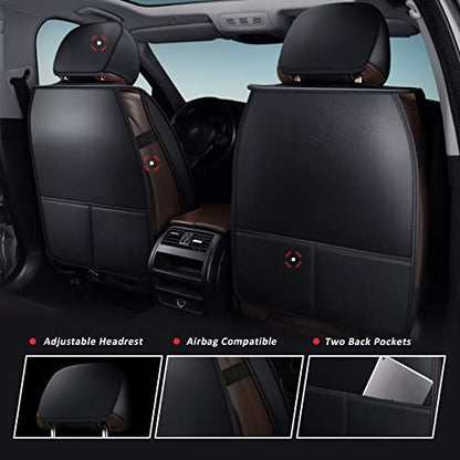 MIROZO Front Seat Covers, Car Seat Covers Black Vehicle Cushion Cover Breathable Fit for Most Sedan, Truck and SUV (Black,2PCS) - color: Black, size: 2PCS Front