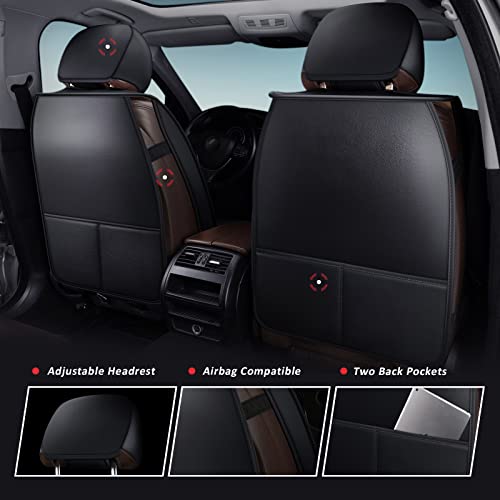 MIROZO Front Seat Covers, Car Seat Covers Black Vehicle Cushion Cover Breathable Fit for Most Sedan, Truck and SUV (Black,2PCS) - color: Black, size: 2PCS Front