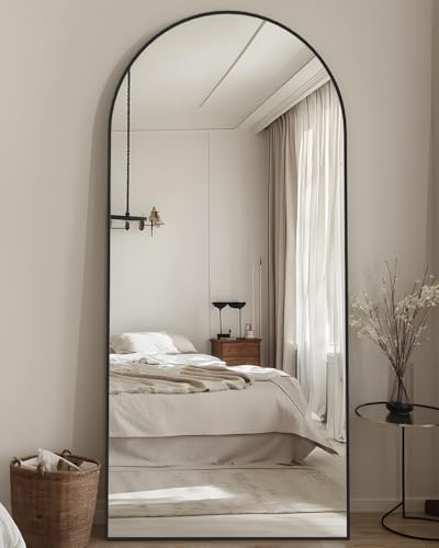 Floor Mirror, 44"×72" Full Length Mirror with Stand for Bedroom Living Room, Black - color: Black, size: 72"L x 44"W