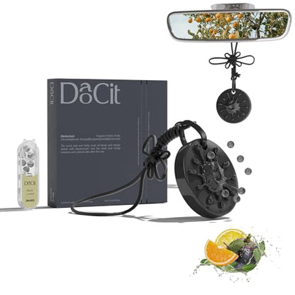 Car Air Freshener Hanging, Refillable Essential Oil Diffuser with 7 Beads + 14 Refills, Long Lasting 40-50 Days Odor Eliminator, Aromatherapy for New Car, Home, Men & Women - Blackcurrant