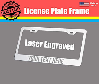 Stainless Steel Black Customizable License Plate Frame Automobile Auto - color: Black-Vinyl