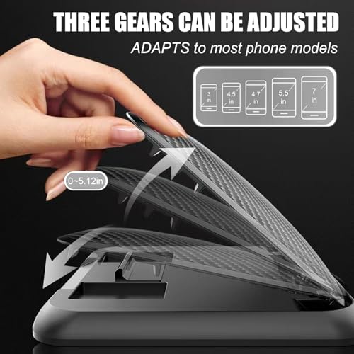 Carbon Fiber Cell Phone Holder for Car Dashboard Mount - Universal Anti-Slip Phones Cradle Pad Car Phone Holder - Cellphone GPS Stand for Most iOS Phones, Samsung, Android Smartphones