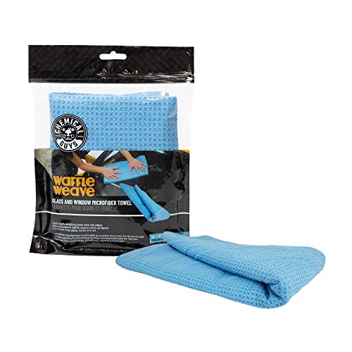 Chemical Guys MIC701 Waffle Weave Glass and Window Microfiber Towel, Light Blue (24" x 16") - color: Powder Blue, size: 24"x 16"