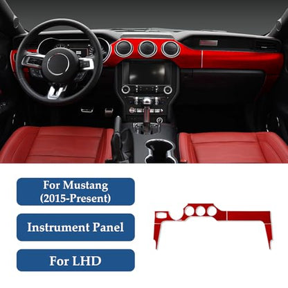 Car Center Console Instrument Panel Sticker Carbon Fiber Decal for Ford Mustang 2015 2016 2017 2018 2019 2020 2021 2022 2023 Accessories - color: Center Console Instrument Panel