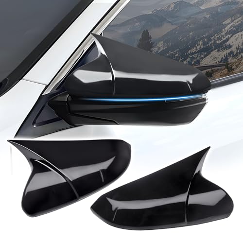 Side Rear View Mirror Cover Exterior Accessories Rearview Wing Mirror Caps Cover Ox Horn Compatible With Honda 10th Gen Civic 2016 2017 2018 2019 2020 2021 Glossy Black - color: Glossy Black