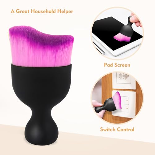 Car Interior Cleaning Brush Car Duster Interior with Ultra Soft Bristles Auto Detailing Brushes Dusting Car Accessories for Dashboard, AC Vents, Leather, Scratch-Free (2P_DoublePurple) - size: 2P_DoublePurple