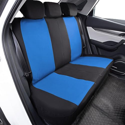 Flying Banner Rear Bench car seat Covers car seat Protectors Split 40/60 50/50 60/40 (Black & Blue, Value) - color: Black & Blue, size: Value