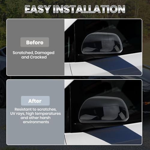 Compatible with 2012-2020 Toyota Sienna Left Side Mirror Cover Cap, Black Driver Side Clip-on Mirror Cap Replacement Without Turn Signal Light Replaces for 87945-08010 - color: Left Black