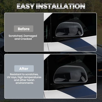 Compatible with 2012-2020 Toyota Sienna Left Side Mirror Cover Cap, Black Driver Side Clip-on Mirror Cap Replacement Without Turn Signal Light Replaces for 87945-08010 - color: Left Black