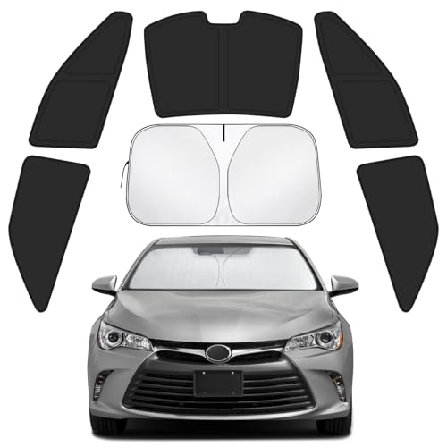 Car Window Shades for Toyota Camry 2012-2017 Accessories - Full Set 6PCS Side Window Sunshades with Memory Frame & Blackout Fabric, Privacy UV Shield for Camping/Travel - size: Fit for Toyota Camry 2012-2017