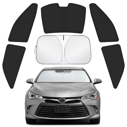Car Window Shades for Toyota Camry 2012-2017 Accessories - Full Set 6PCS Side Window Sunshades with Memory Frame & Blackout Fabric, Privacy UV Shield for Camping/Travel - size: Fit for Toyota Camry 2012-2017