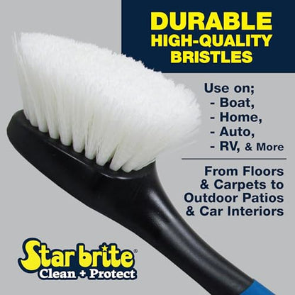 STAR BRITE Stiff Deck Brush with Long Handle - Heavy-Duty Marine-Grade Scrubber for Boats, Decks, & Hard-to-Reach Areas (040115)