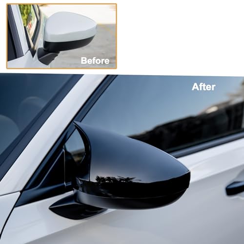 Thenice for 11th Gen Civic Rearview Mirror Cover Side Rear View Mirror Protector Compatible with Honda Civic 2022 2023 2024 2025 2026 -Glossy Black