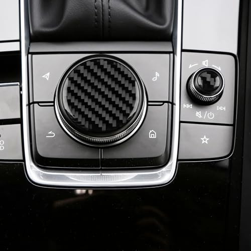 AIRSPEED Carbon Fiber for Mazda 3 Axela 2019-2025 Center Console Multimedia Knob Button Cover Interior Trim Accessory, Black - color: Multimedia Knob Button