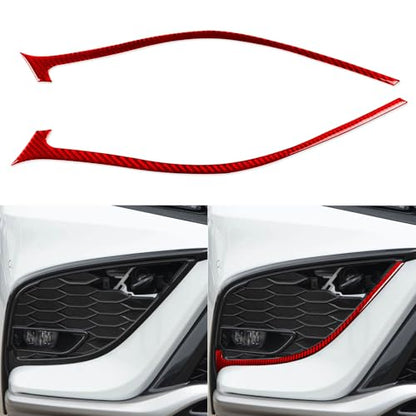 Durable Real Carbon Fiber Compatible with Toyota Camry 2018-2024 2019 2020 2021 2022 2023 Accessories Car Fog Lamp Grille Surround Trim Strip Cover Exterior Trim Sticker Decal 2PCS Red - color: Fog Lamp Grille Trim
