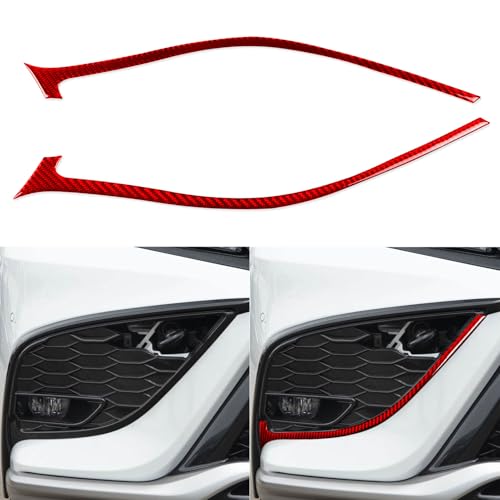 Durable Real Carbon Fiber Compatible with Toyota Camry 2018-2024 2019 2020 2021 2022 2023 Accessories Car Fog Lamp Grille Surround Trim Strip Cover Exterior Trim Sticker Decal 2PCS Red - color: Fog Lamp Grille Trim